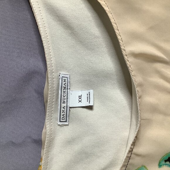 Dana Buchman Paisley Asymmetrical Top XXL Lightweight Chiffon Blouse Boho Plus - Picture 6 of 8